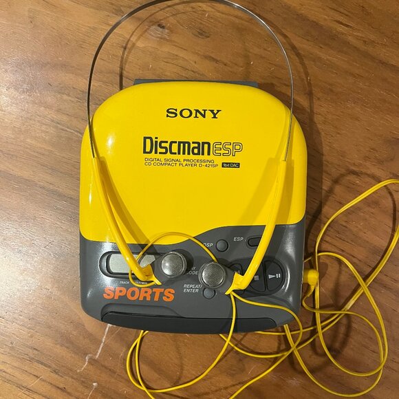 Sony Discman ESP CD Player SPORTS Yellow D-421SP - Picture 4 of 5